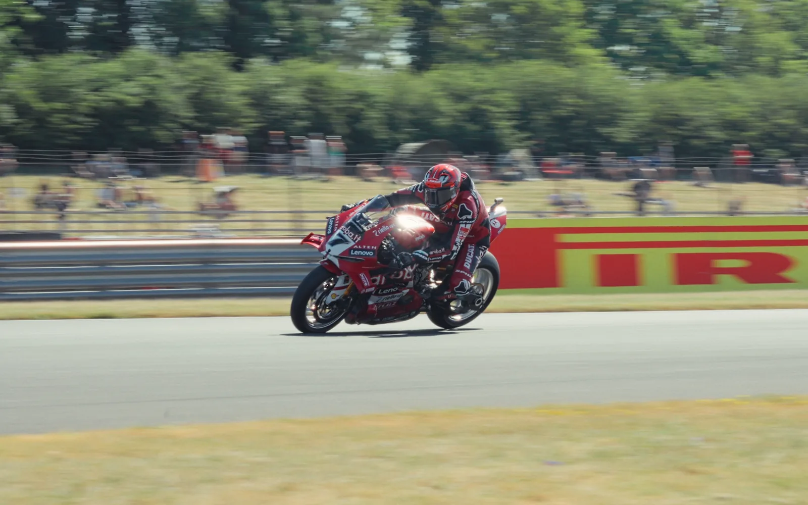 Motorcycle racer captured with motion blur